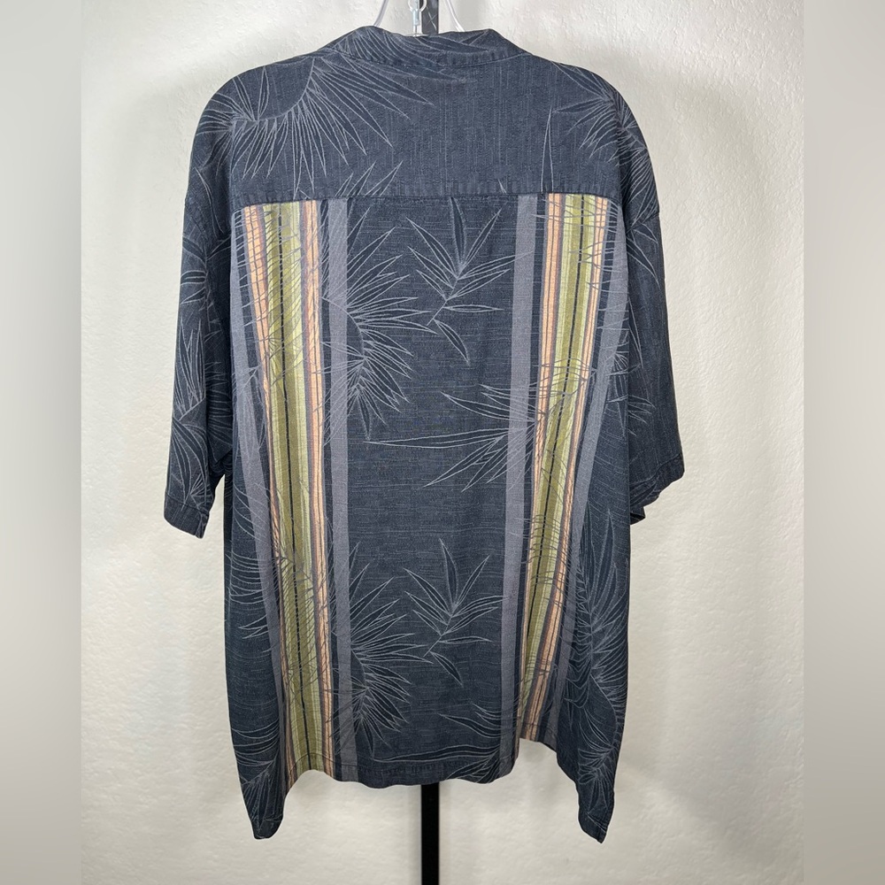 Tommy Bahama Hibiscus 100% Silk Embossed Hawaiian Button Down Shirt Size XXL